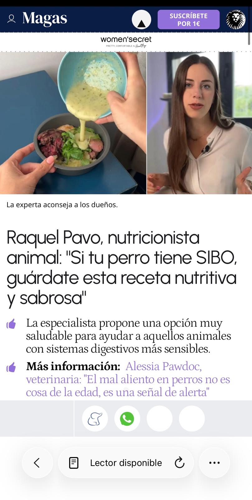 Artículo en prensa con Raquel Pavo